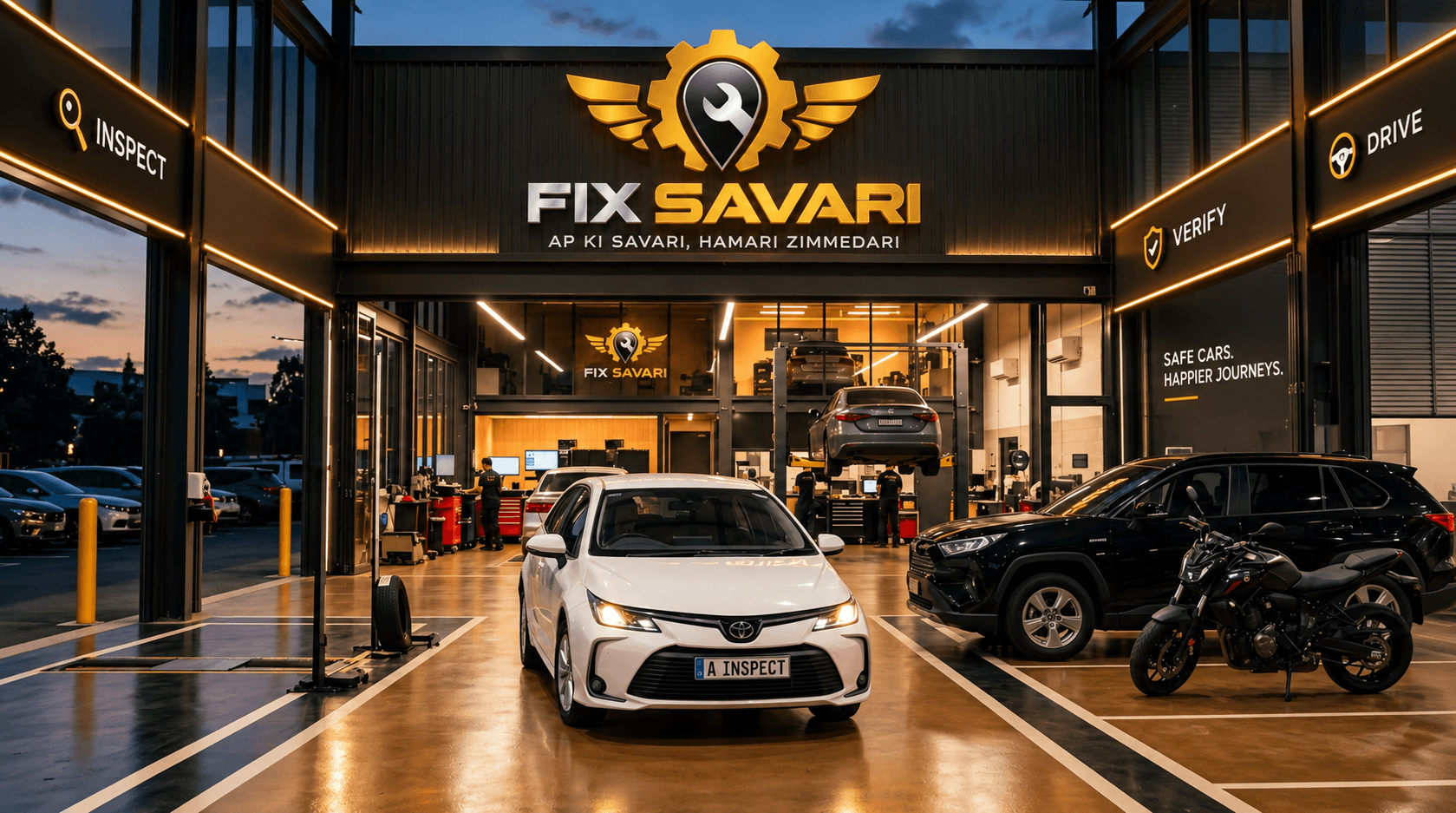 FixSavari Certified 200+ Point Inspection Hub and Vehicle Marketplace in Pakistan